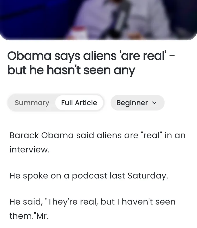 News article beginner view